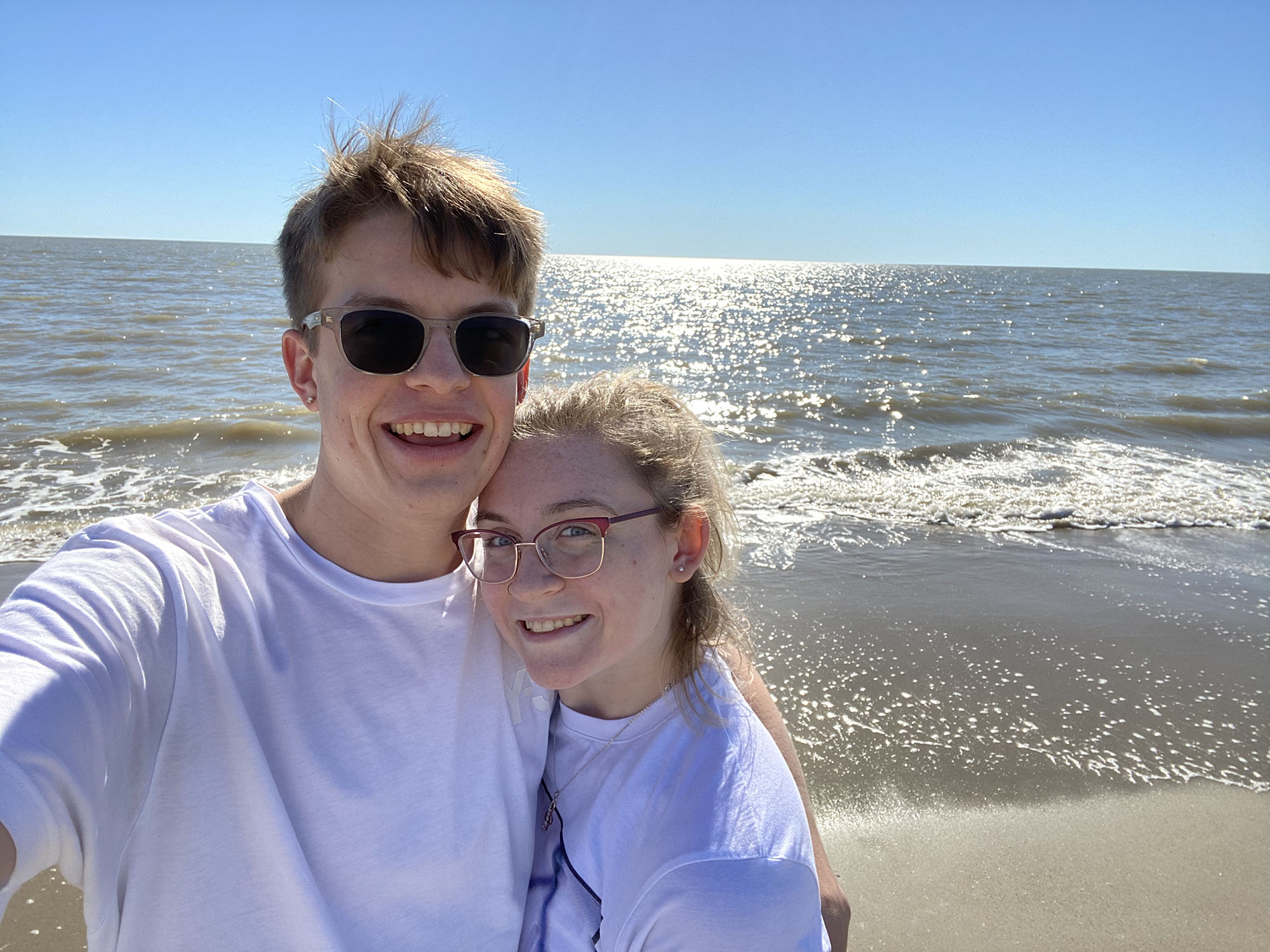 christina and her boyfriend at the beach